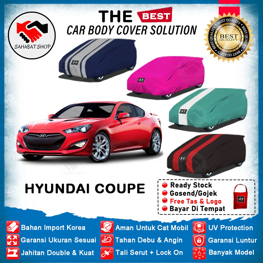 Sahabat Cover Mobil Coupe / Sarung Penutup Hyundai Coupe Outdoor 1996 1997 1998 1999 2000 2001 2002 2003 2004 2005 2006 2007 2008 / Tutup Mantel Selimut Mantol Jas Kerudung Kelambu Terpal Bungkus Pelindung Sedan Coupe Anti Air Waterproof Model Biru