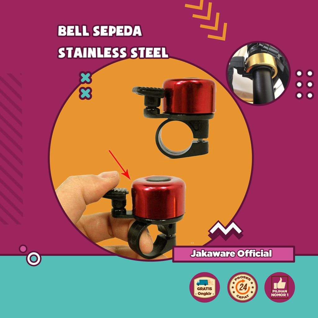 BELL SEPEDA STAINLESS STELL SAFETY CYCLING HORN KLAKSON BEL SUARA NYARING SEPEDAH LIPAT SELI MTB GUN