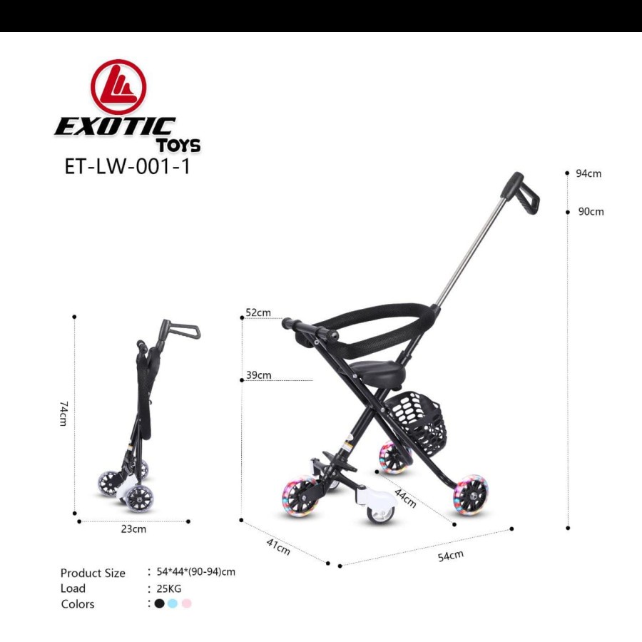 Stroller Exotic ET-LW001 Roda 5 Kursi dorongan Anak