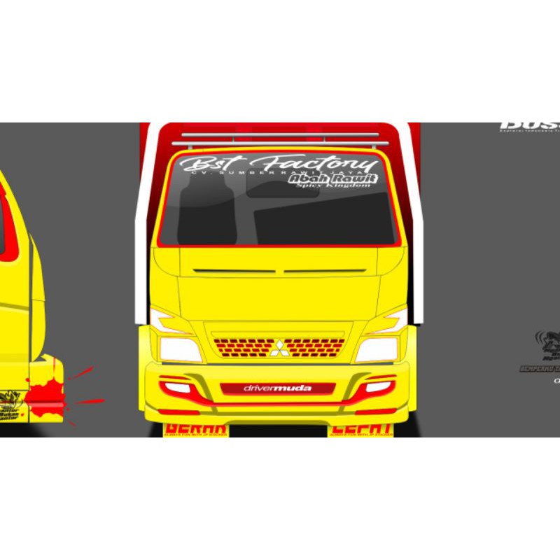 sticker nyala kaca depan mobil truck