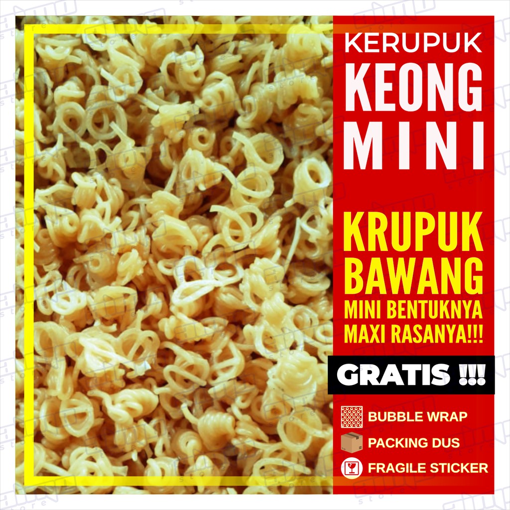 

KERUPUK KEONG MINI Krupuk Bawang Keriting Kualitas Premium Super Istimewa Renyah Gurih Enak 250 gr