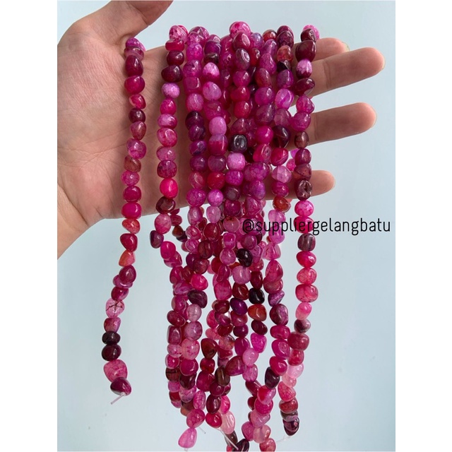 manik Batu alam PURPLE AGATE SERAT Beads 12 x 10mm mix SUPER GRADE