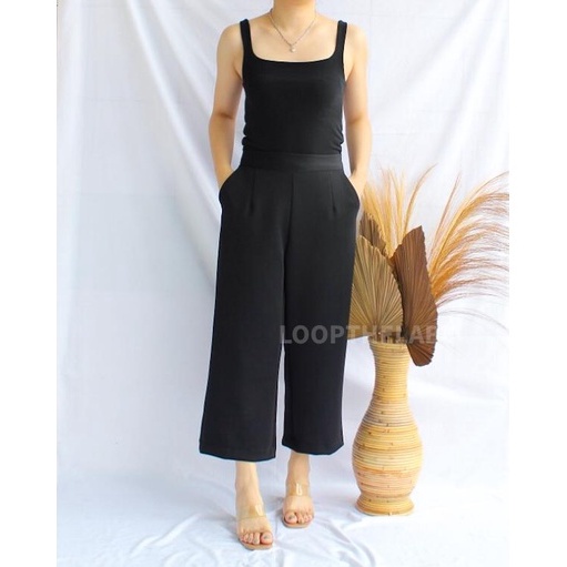 MOSSA CULLOTE PANTS - Celana Kulot Wanita / Celana Kantor / Celana Formal / Celana Panjang Wanita-BLACK