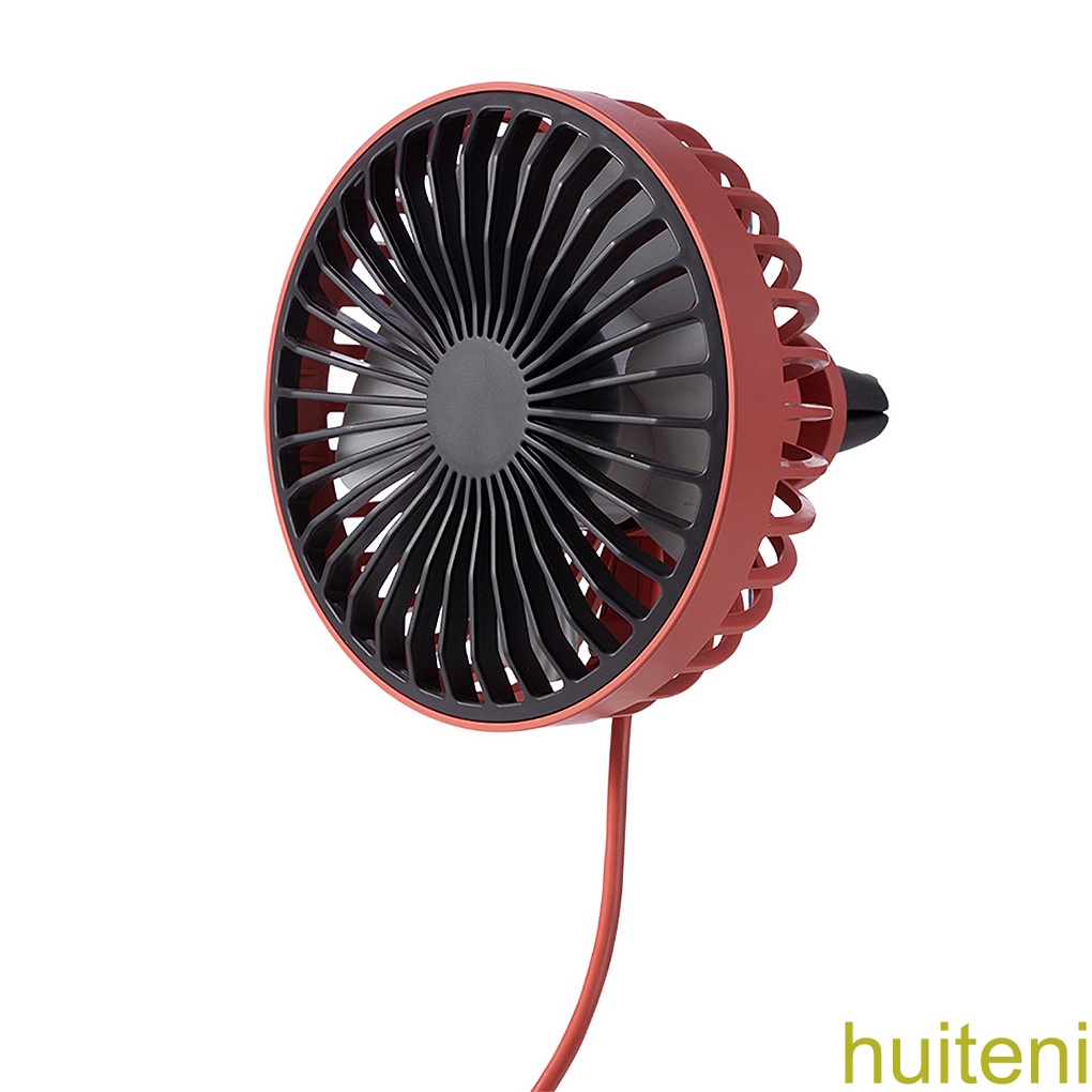 [huite]Car Fan USB Electric Adjustable Car Fan 360° Rotating Non-slip Air Conditioning Outlet Cooler