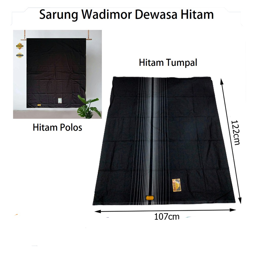 Sarung Pria Dewasa WADIMOR HITAM asli / Sarung Tenun Laki Laki Wadimor ORI