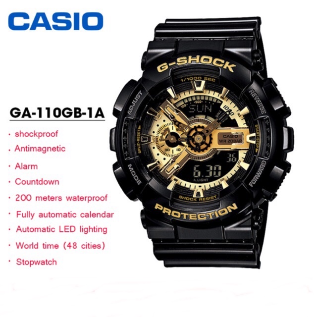 Casio Gshock Jam Tangan Pria GSHOCK GA110 FullSet Paperbag Water Resistant