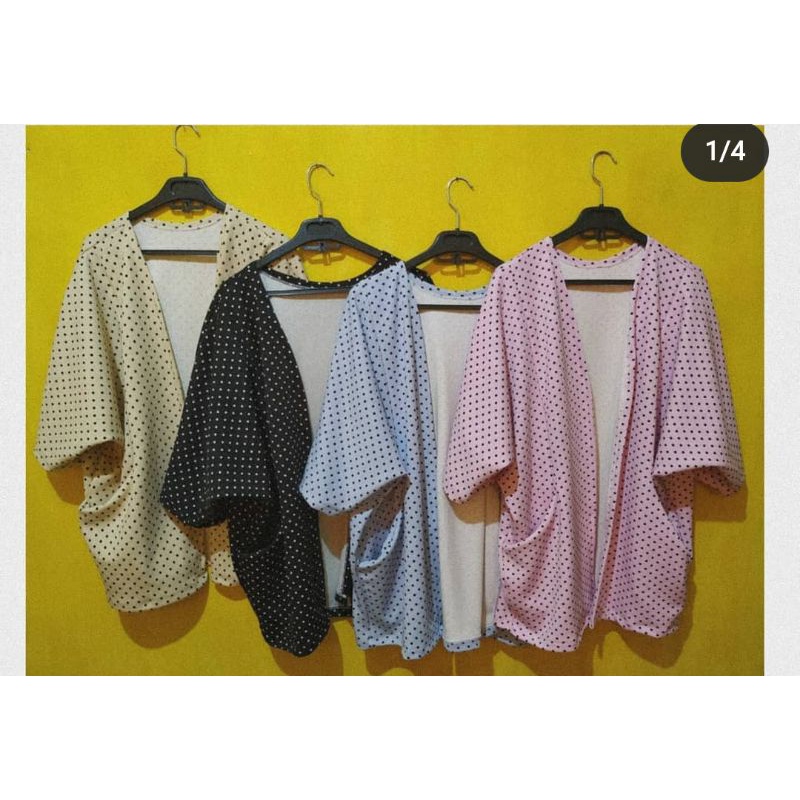 N2-Outer Wanita /cardigan pakaian polos katun baju  viral polkadot polos grosir murah bandung premium atasan wanita allsize