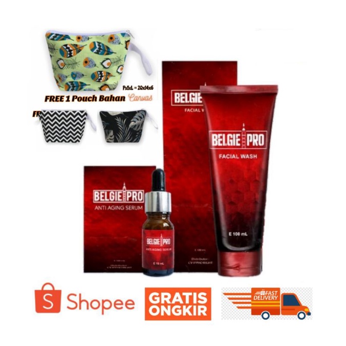 BELGIE PRO FACIAL WASH DAN SERUM ANTIAGING | BELGIE PRO With Propolis | FREE GIFT 1 MASKER TieDye