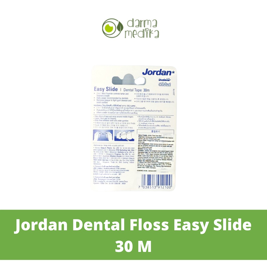 Jordan Dental Floss Easy Slide 30m 30 m