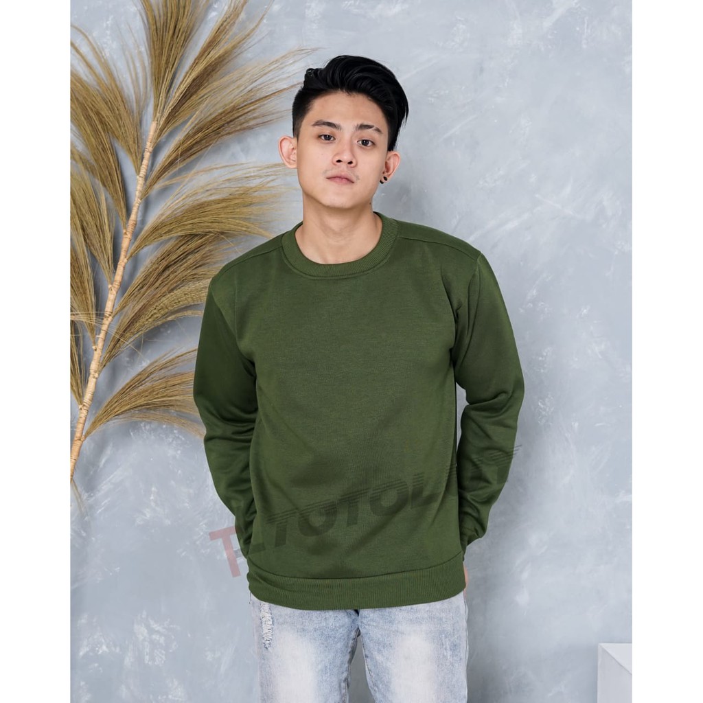 MUKZHOP - SWEATER BASIC JUMPER / TOTOLUY.ID / HIJAU ARMY