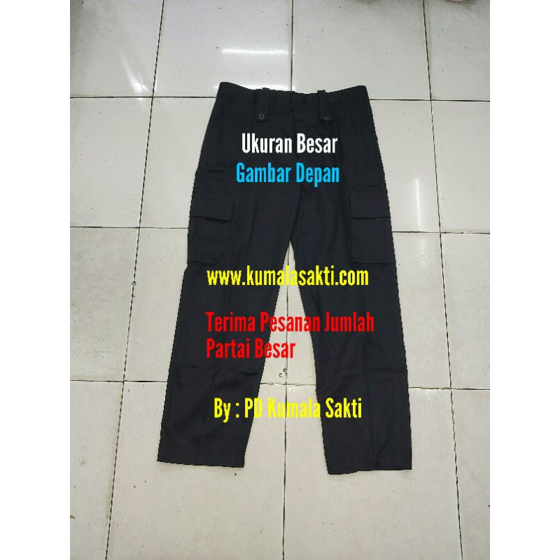 Celana PDL Biru Polos Satpam Security Jumbo-Topi-Seragam PDH PDL Satpam Security-Rompi Satpam-Kaos