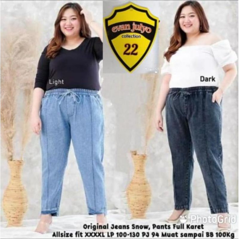 BAGGY PANTS | Celana Jeans Wanita Jumbo LP 126 Fit to XXXL | Celana Wanita Big Size Kekinian