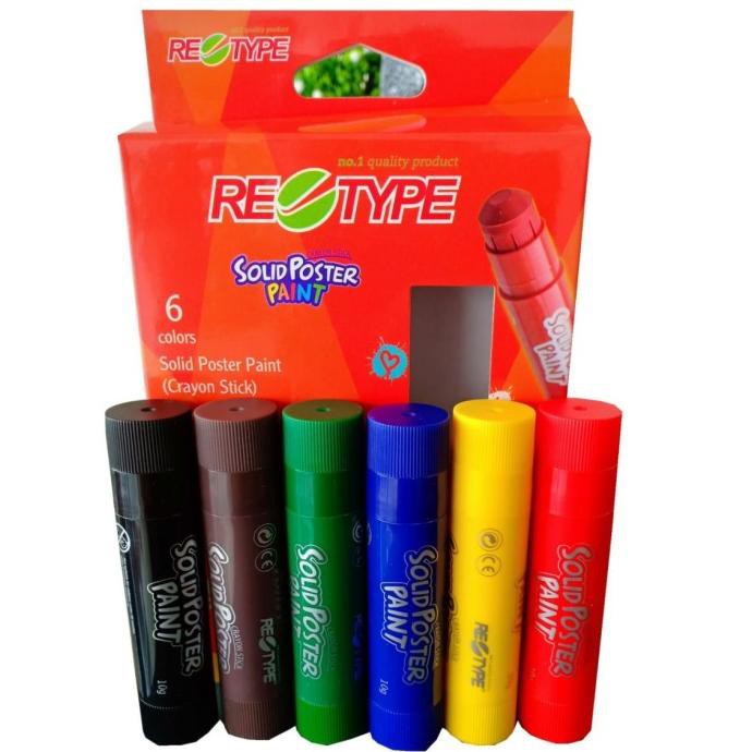 

PERALATAN MENGGAMBAR RETYPE 6PCS SOLID POSTER PAINT AMAN ANAK BAYI CRAYON GAMBAR BODY PAINT