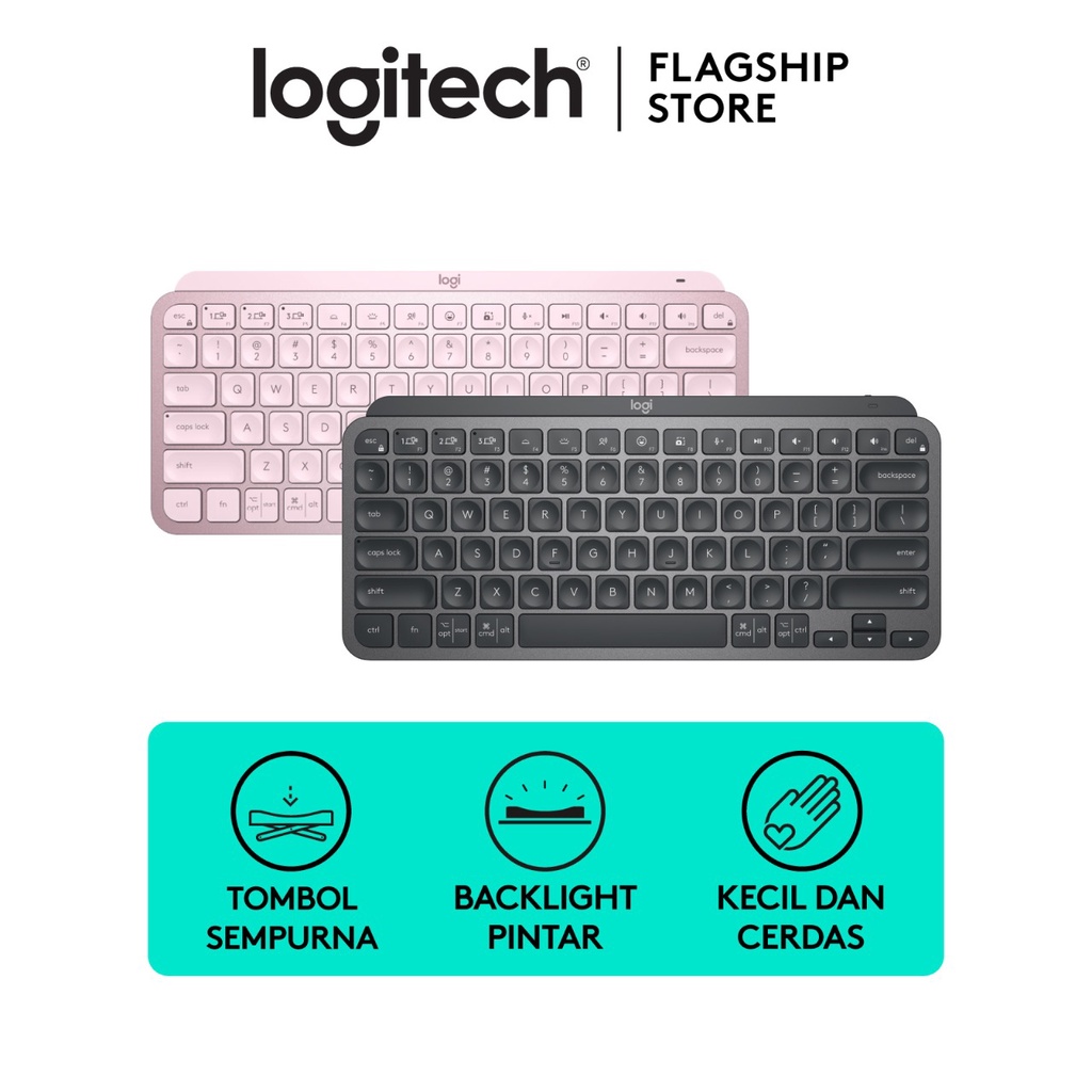 Logitech MX Keys Mini Keyboard Wireless Bluetooth Minimalist Backlit Illuminated for Power Users Windows, Mac, iOS, Linux & Android