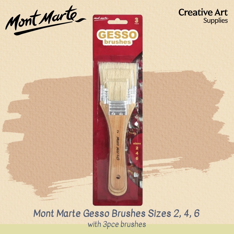 

Mont Marte Gesso Brushes Sizes 2, 4, 6