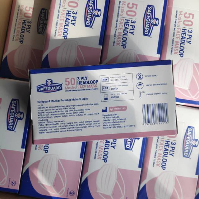 Masker hijab safeguard isi 50 per boxnya