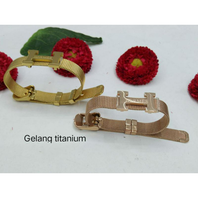 Fourfashion Gelang Titanium Motif Pasir H Kekinian S131