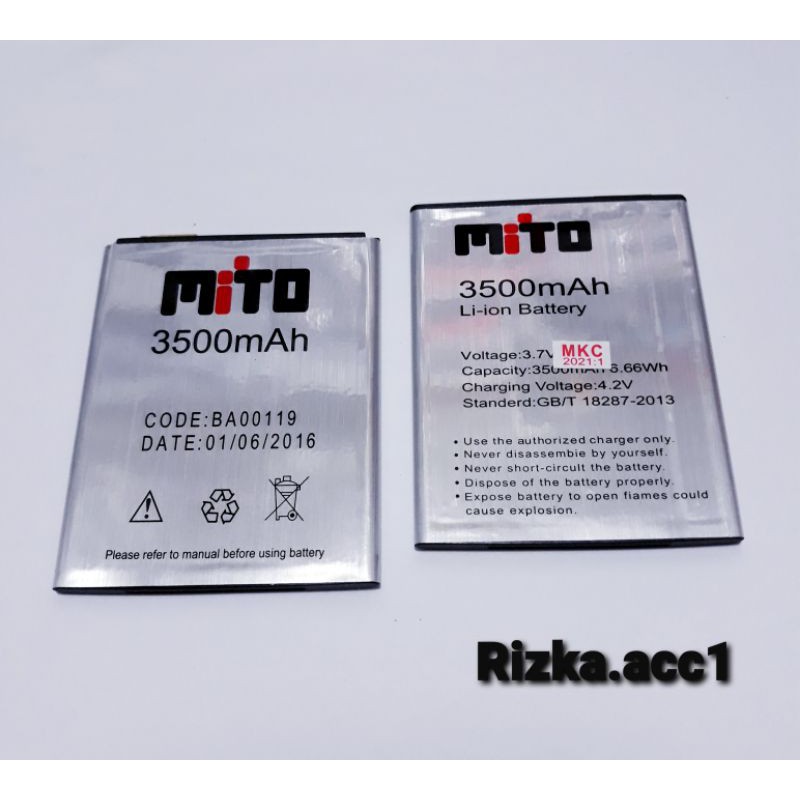 Baterai Batre Mito A550 BA00119 3500mAh Original Oem Battery