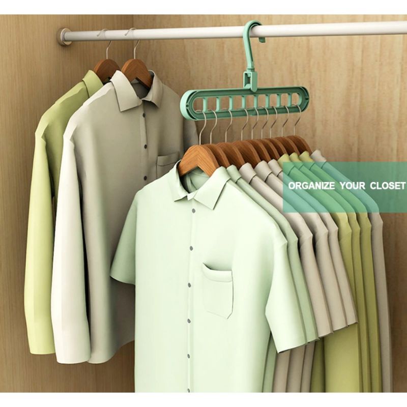 MYSUNSTORE MAGIC HANGER 9 IN 1 / GANTUNGAN BAJU AJAIB 9 LUBANG / GANTUNGAN BAJU 9 IN 1 / HANGER JEMURAN PAKAIAN