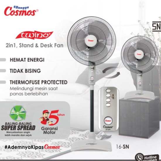 Kipas Angin Cosmos 16 Inch 16SN / Stand Fan Cosmos (KHUSUS OJEK ONLINE)