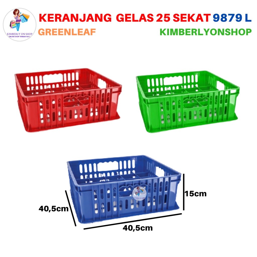 Container Rak Tempat Gelas 25 Sekat 9879 L Green Leaf