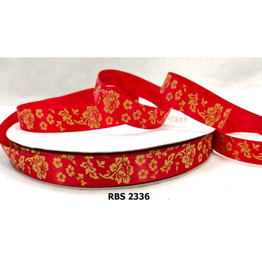 

(10 yard) Pita Satin Motif Bunga Sale 2336 | Pita Imlek | Pita Gong Xi Fa Cai | Pita Chinese New Year | Toko Bahan Craft | Ikeya Pusat Pita