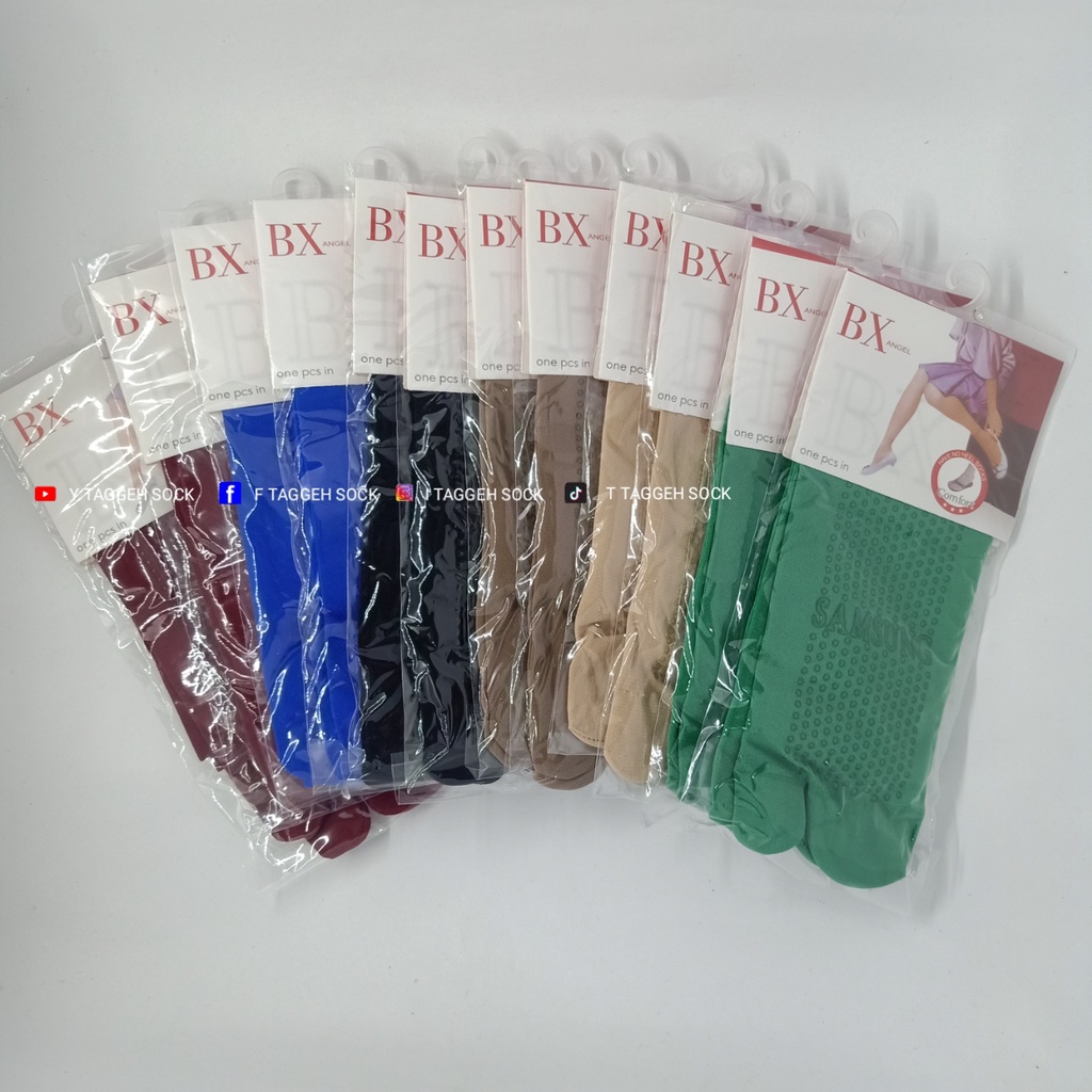 KAOS KAKI JEMPOL STOCKING SAMSUNG ANTI SLIP 3/4 POLOS WARNA/KAOS KAKI WANITA