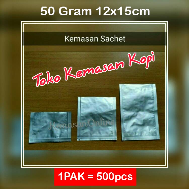 

Kemasan Sachet Foil untuk Kopi, Bawang Merah Goreng, Bumbu Jadi 50gram (12x15cm)