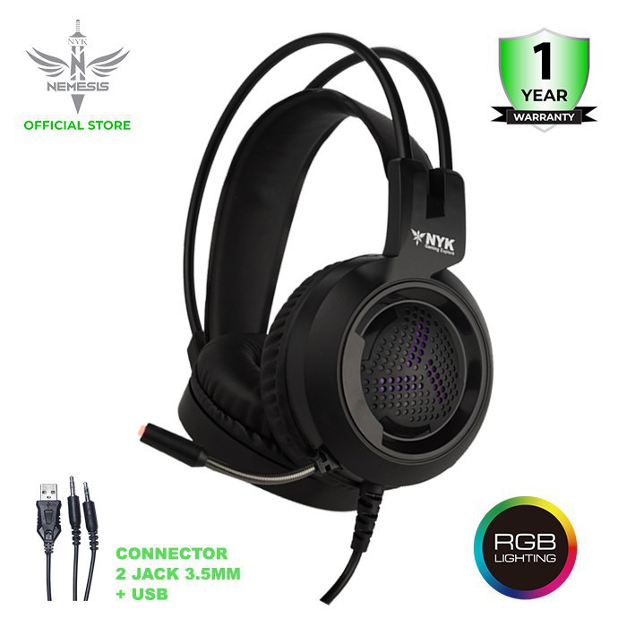 Headset NYK HS-N07 PHANTOM + Stick PS Laptop single - BUNDLE GAMING