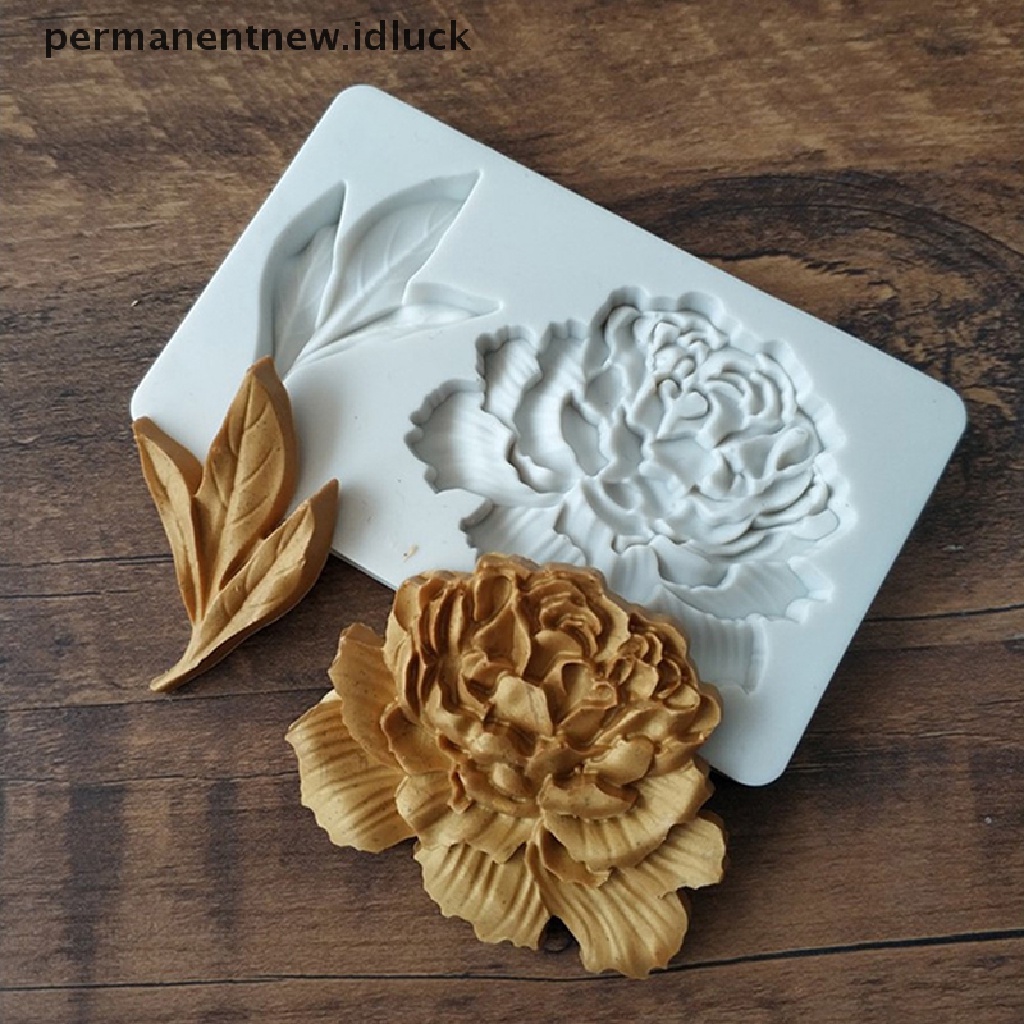 Cetakan Kue Bentuk Bunga Peony Bahan Silikon Untuk Dekorasi Dapur