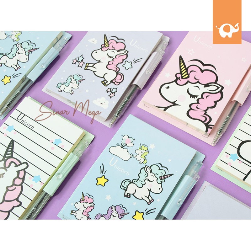 

Dream Like A Unicorn Memopad With Pen / Memo Notes Kecil + Pulpen Lucu Unik Murah