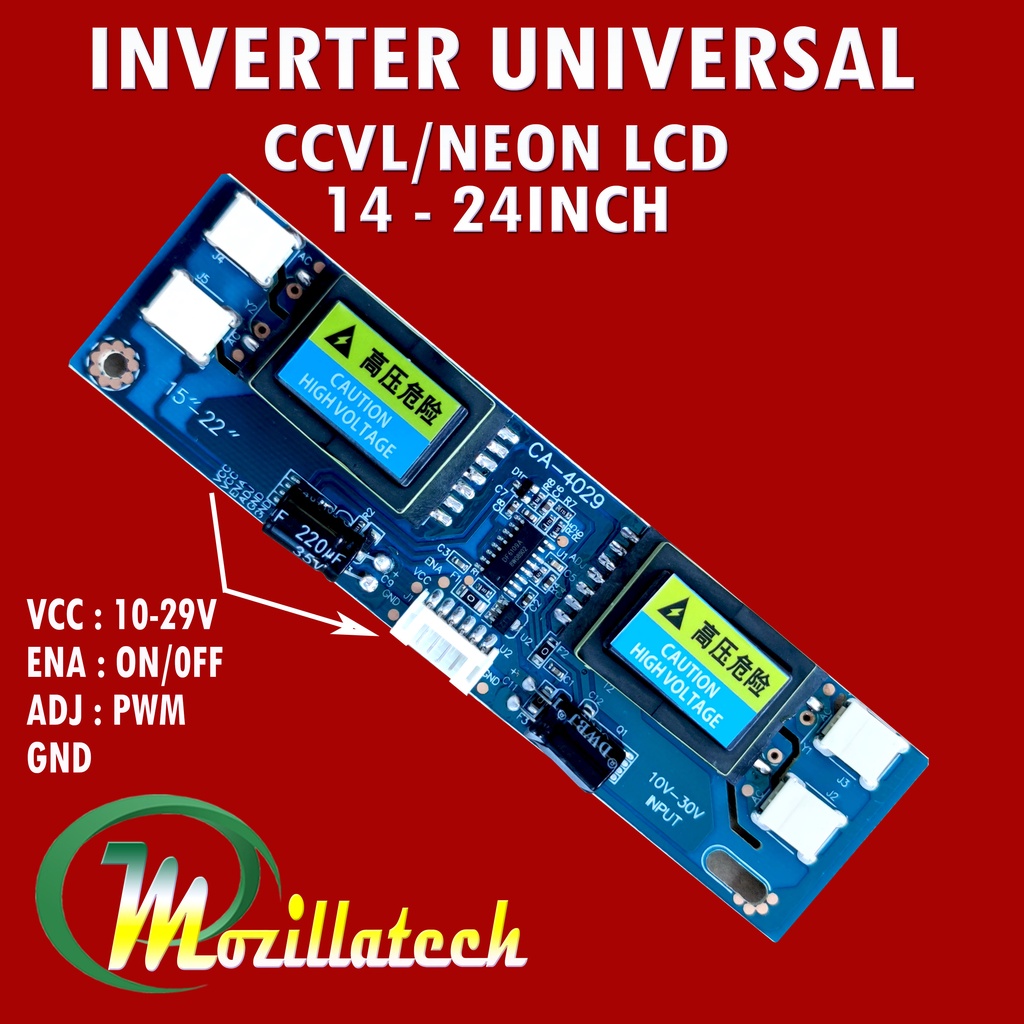 UNIVERSAL MODUL DRIVER INVERTER LAMPU NEON CCFL CCVL TV LCD MONITOR KOMPUTER 14 15 17 19 20 22 24 IN INCH