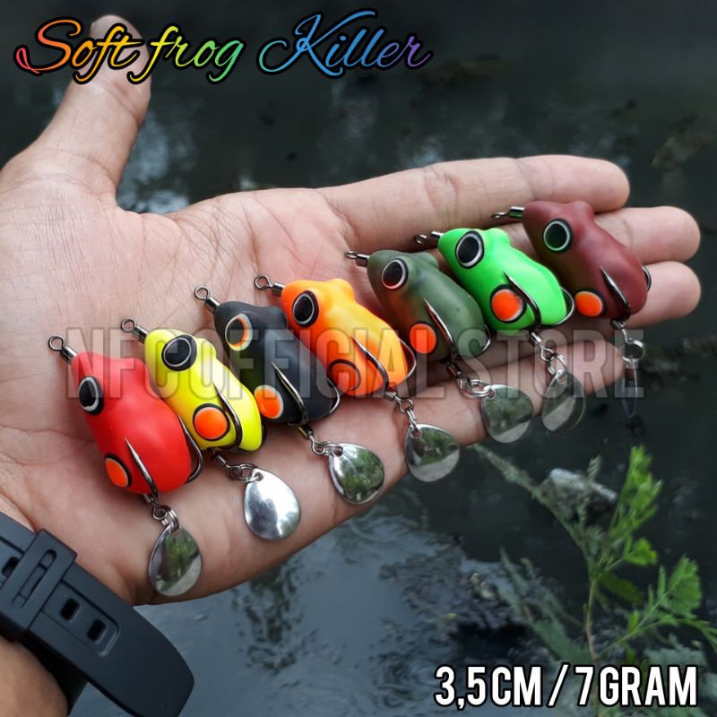 Soft frog killer 3,5 cm / 7 gram LONG CAST Umpan Gabus medium up dan Toman