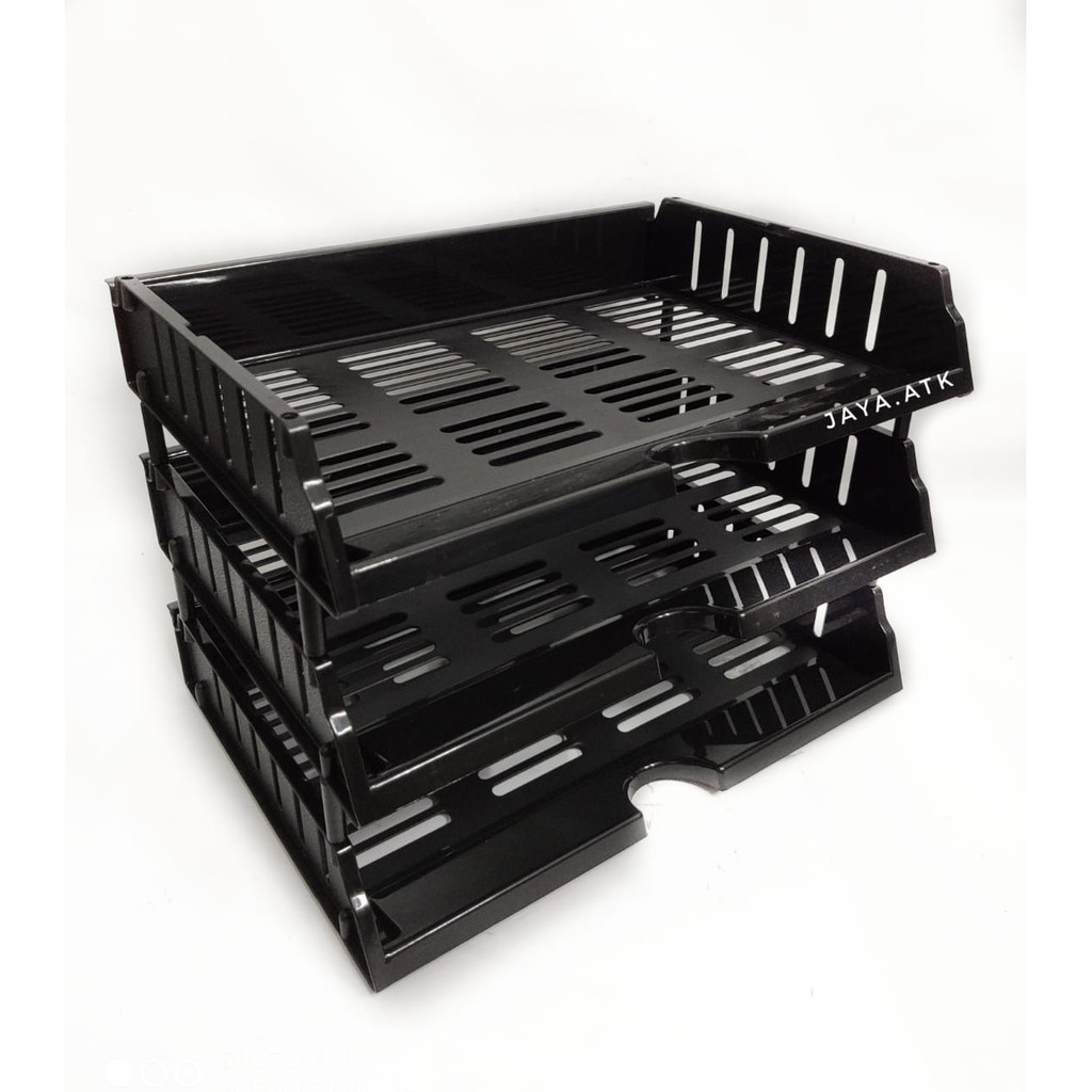 RAK KERTAS DOKUMEN 3 SUSUN PLASTIK ELEVATED LETTER TRAY RAKIT LACI DOKUMEN FILE MEJA DCT-703 GUNINDO