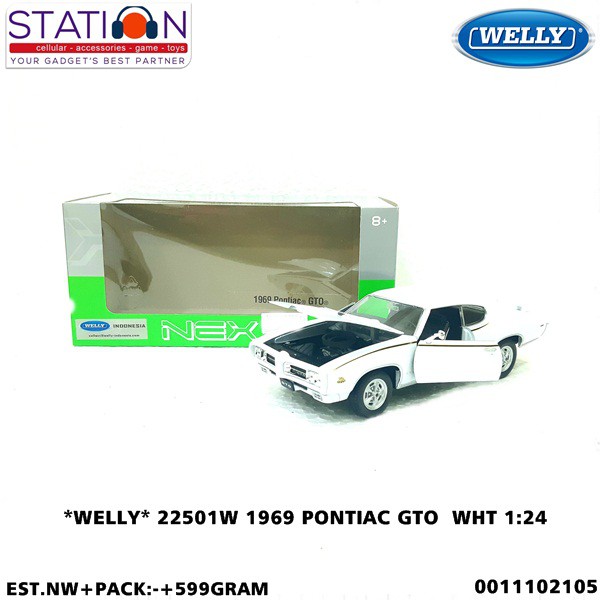 WELLY 22501W 1969 PONTIAC GTO  WHITE 1-24