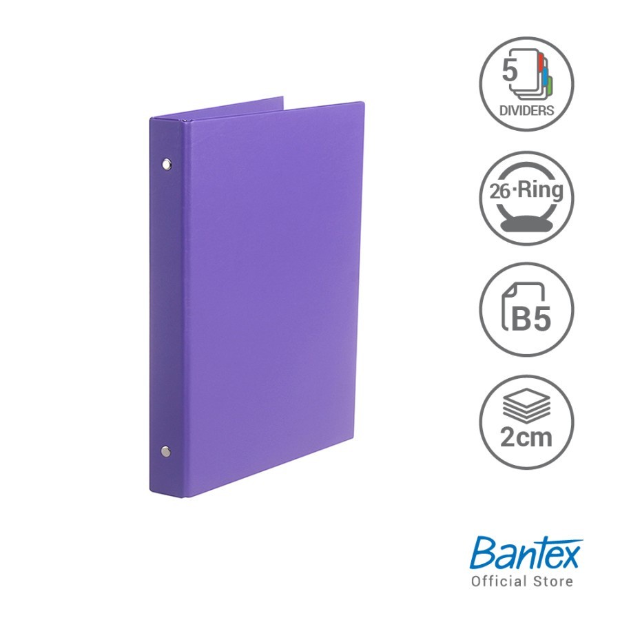 

BUKU BINDER NOTE B5 BANTEX 1326 WARNA LILAC