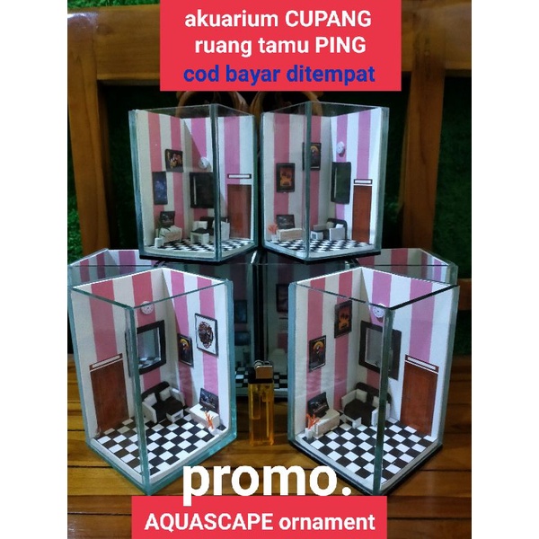 AQUARIUM MINI Akuarium Soliter Mini Kamar Kos Ikan Cupang Guppy Hias