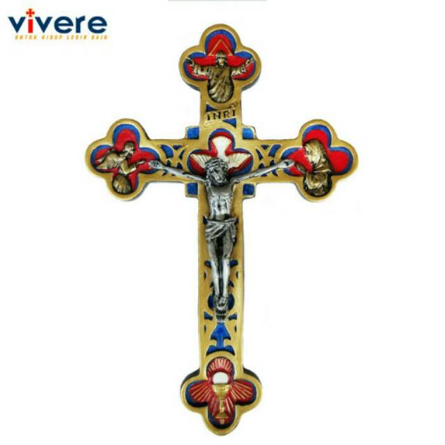 Salib Yesus Merpati Piala Warna