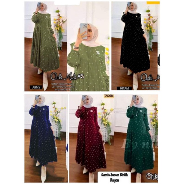 midi dress polkadot