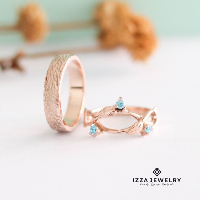 Cincin Couple Nikah Emas Putih 25% Premium dan Platinum 5%