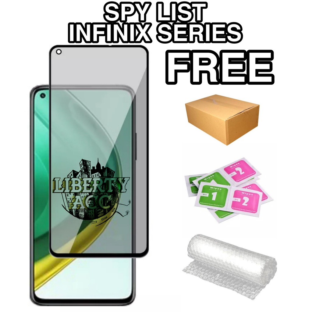 tempered glass anti spy full cover infinix note 7 lite/note11/note 11s nfc/hot 8/hot 8 lite/hot 9/hot 10/smart 4/smart 5/smart 6/hot 9 play/hot 10 play/hot 11 play/hot 12 play/note 7/note 8/note 12/note 12 vip