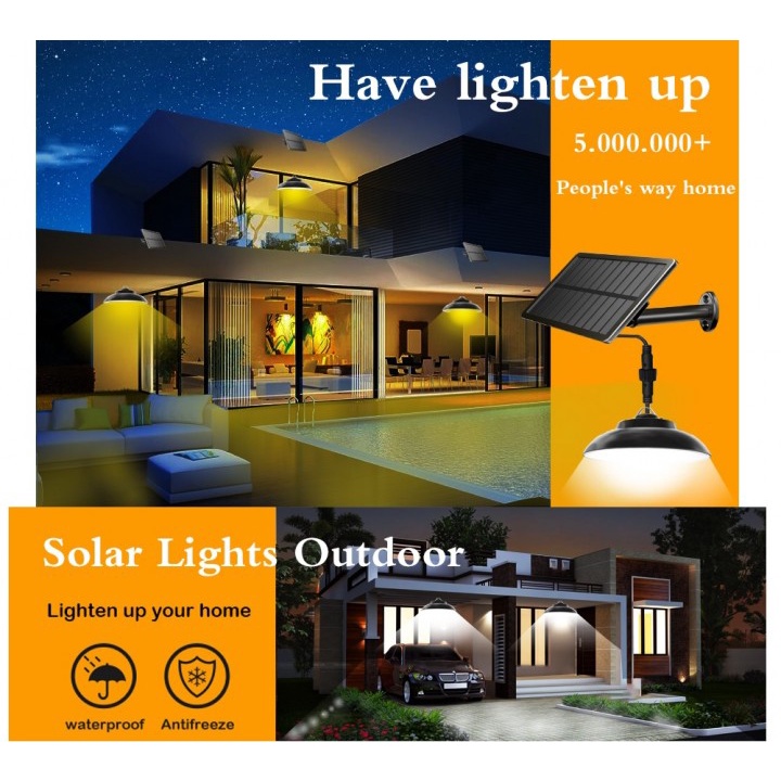 Solar Bracket Chandelier K2021 - Lampu Gantung Tenaga Solar 800 Lumens