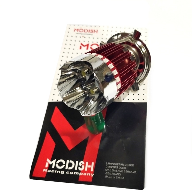 Bohlam Depan Corong 4 LED H4 2812 Modish Red