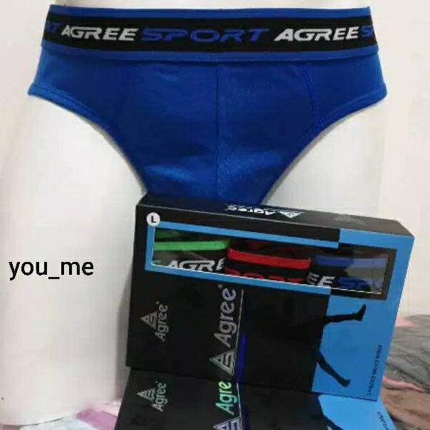 Terkini celana dalam pria agree biru / isi 3pcs SFA