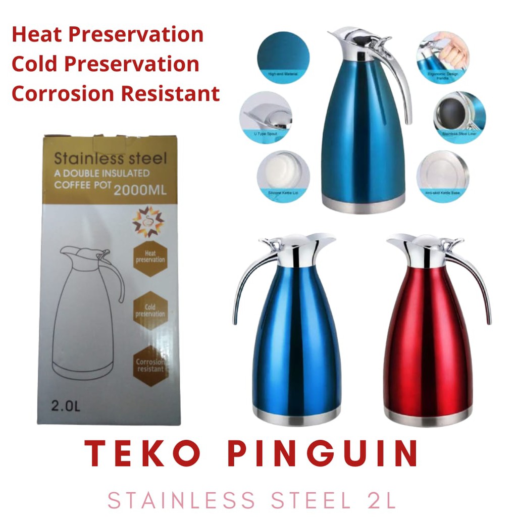 Teko Pinguin Stainless Steel 2 Liter