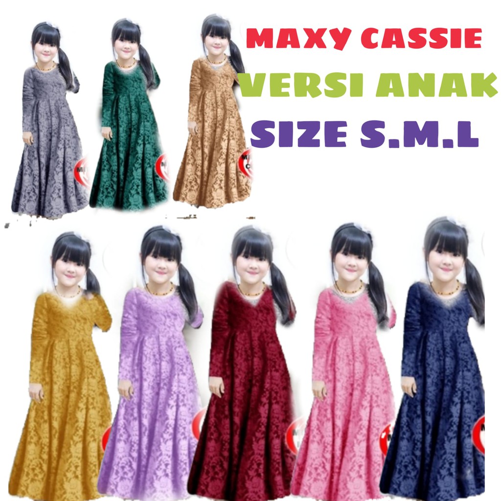 Dress brukat anak remaja tanggung /Maxi Cassie Kid gaun brokat pesta anak perempuan / dress ulang ta