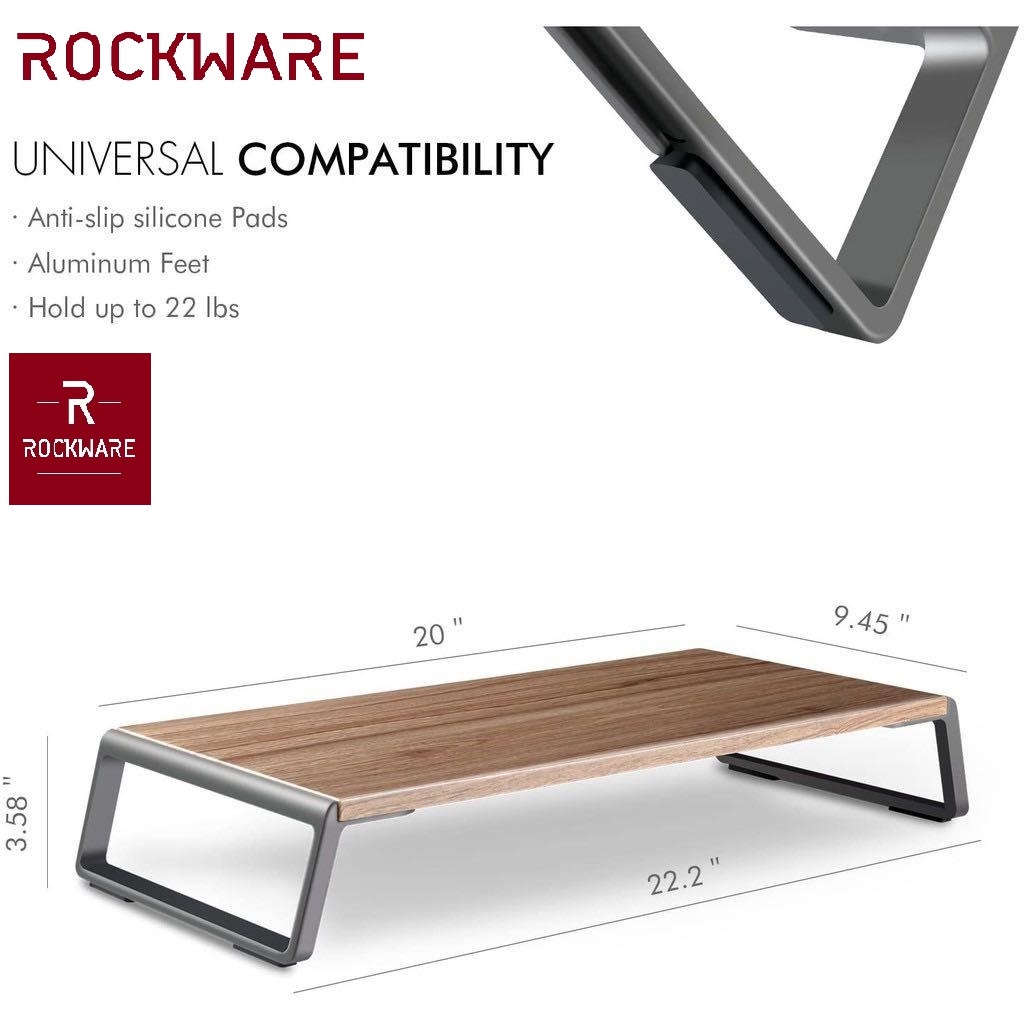 ROCKWARE RW-MSO01 - Desktop Monitor Stand Riser Organizer