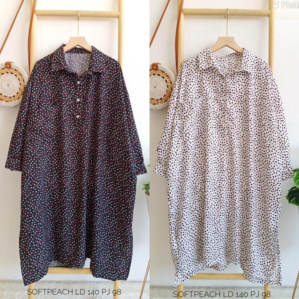 Kemeja Tunik Wanita Polkadot