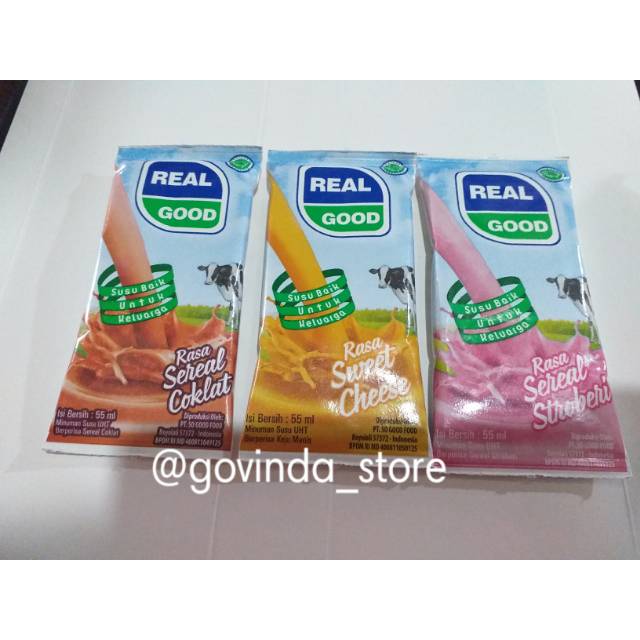 

SUSU REAL GOOD 55ml COKLAT,KEJU,STROWBERY