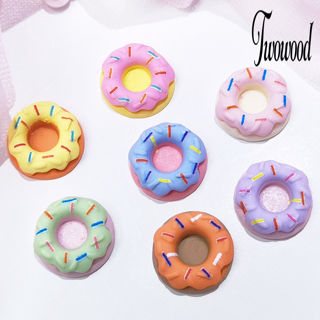 20 Pcs Aksesoris Kuku Bentuk Donat 3D Bahan Resin Untuk Perempuan